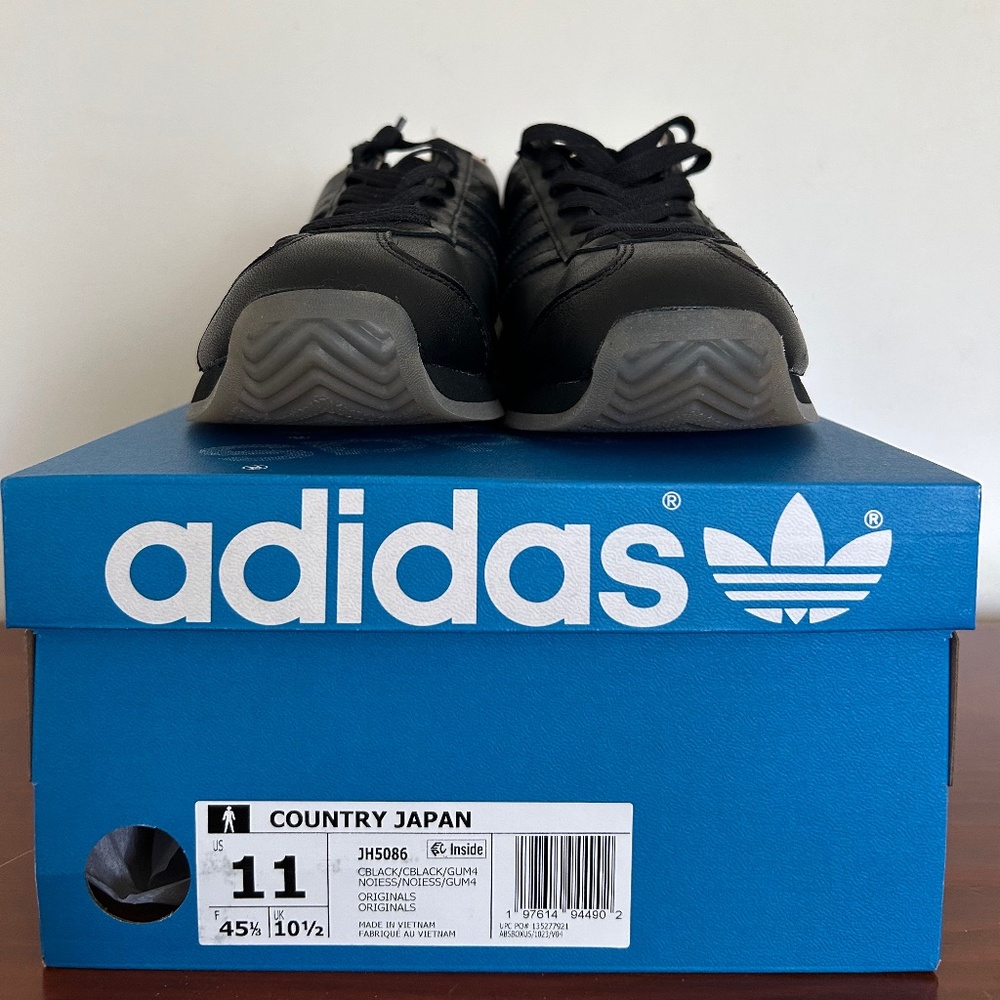 BNWB Men’s Adidas US 11 Black Goat Leather Luxe Country Japan